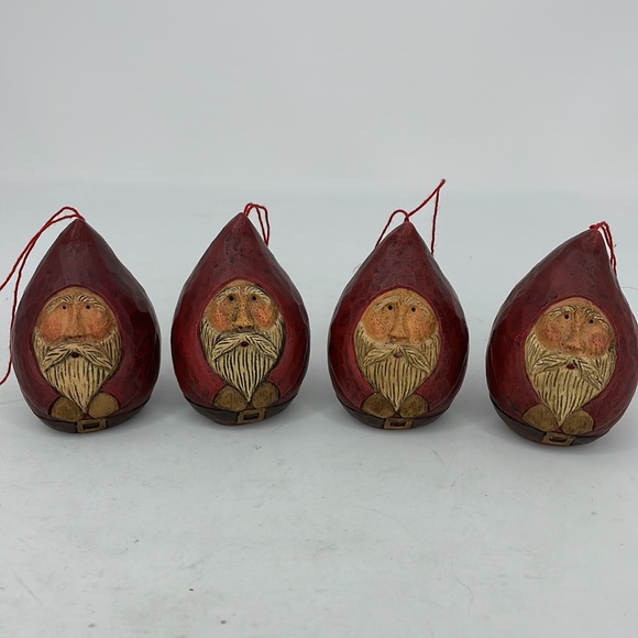 Santa Faces Oval Shape Porcelain Ornaments - Picture 12 of 12